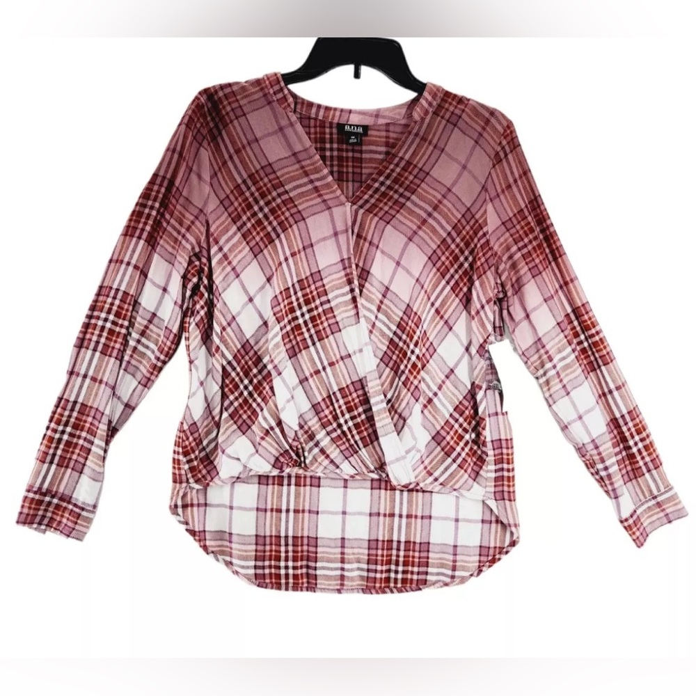 A.N.A. Plaid, Hi-Lo, Wrap-Style, Shirt